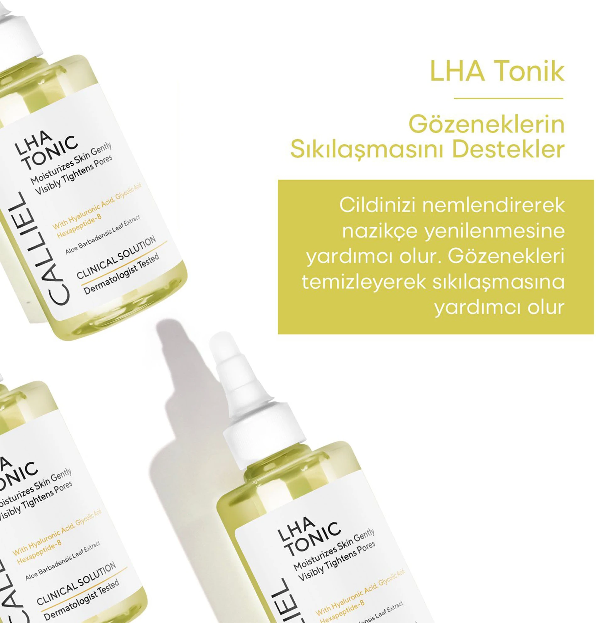 Nemlendirici Özellikli, Gözenek Küçültücü, Yaşlanma Karşıtı, Hassas İçerikli LHA Tonik 200 ML 2