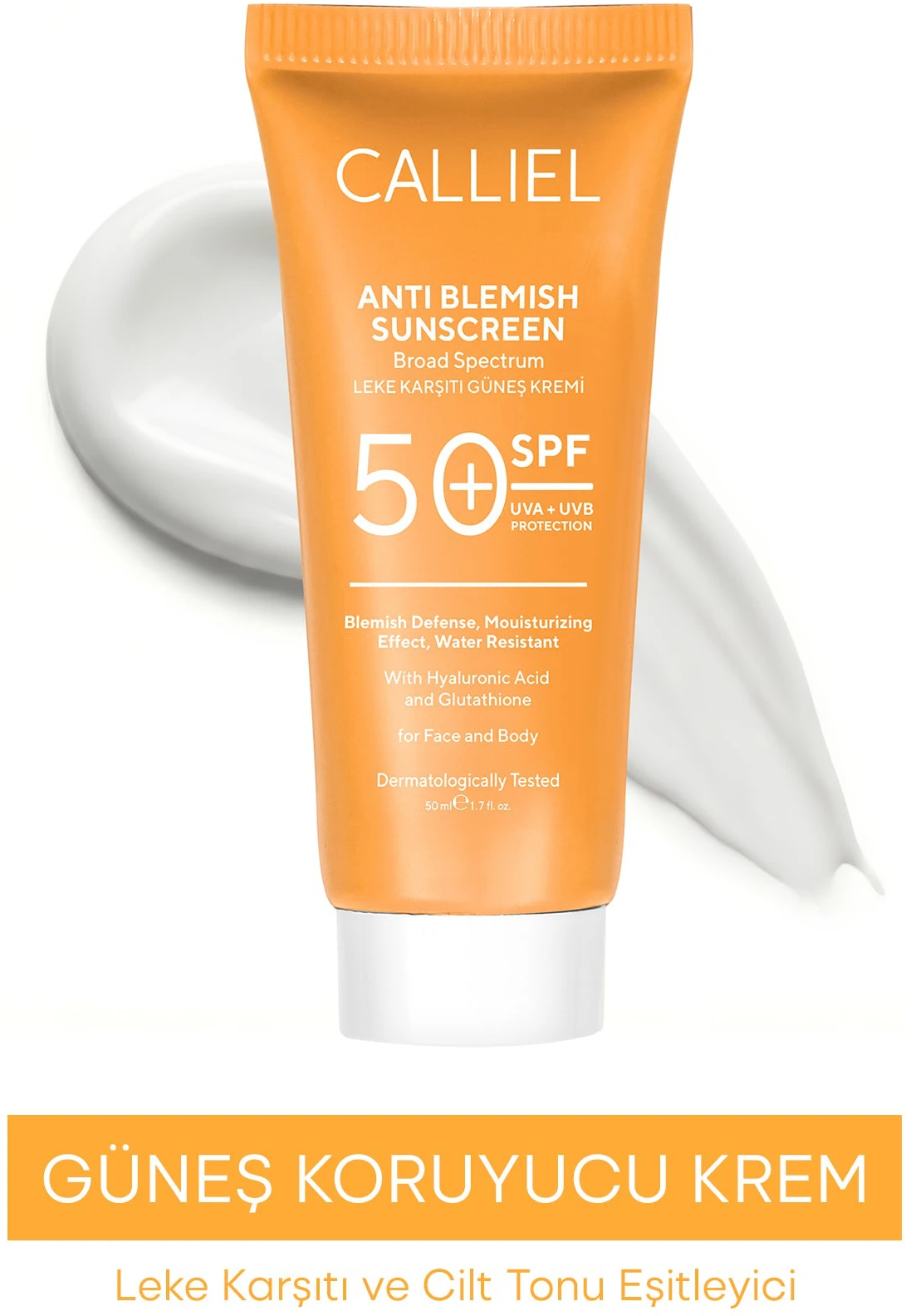 Leke Karşıtı Tüm Ciltler İçin Yüksek Korumalı 50 SPF Güneş Kremi Glutatyon Etkili 50 ML